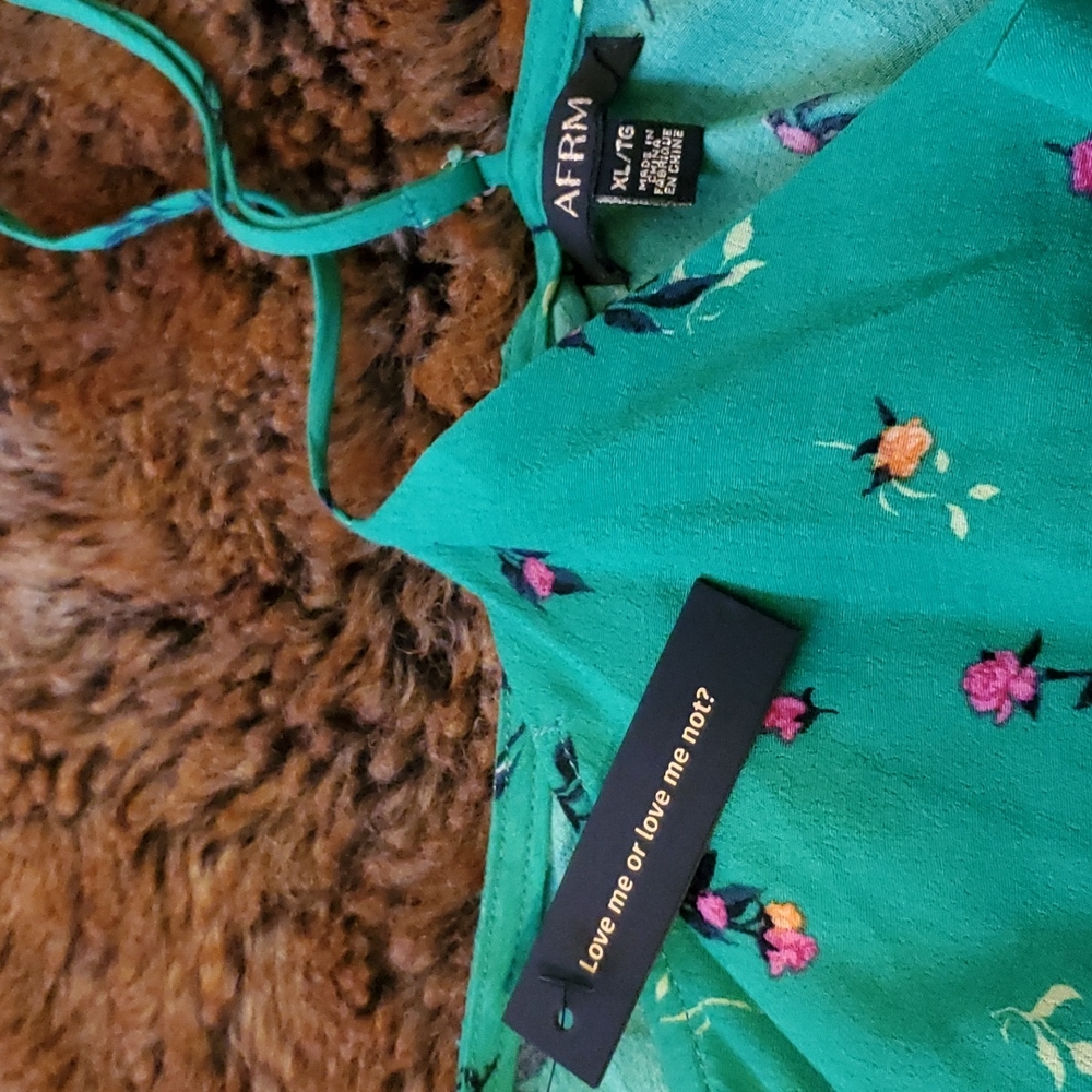 Afrm women floral green sleeveless top - Picture 3 of 7